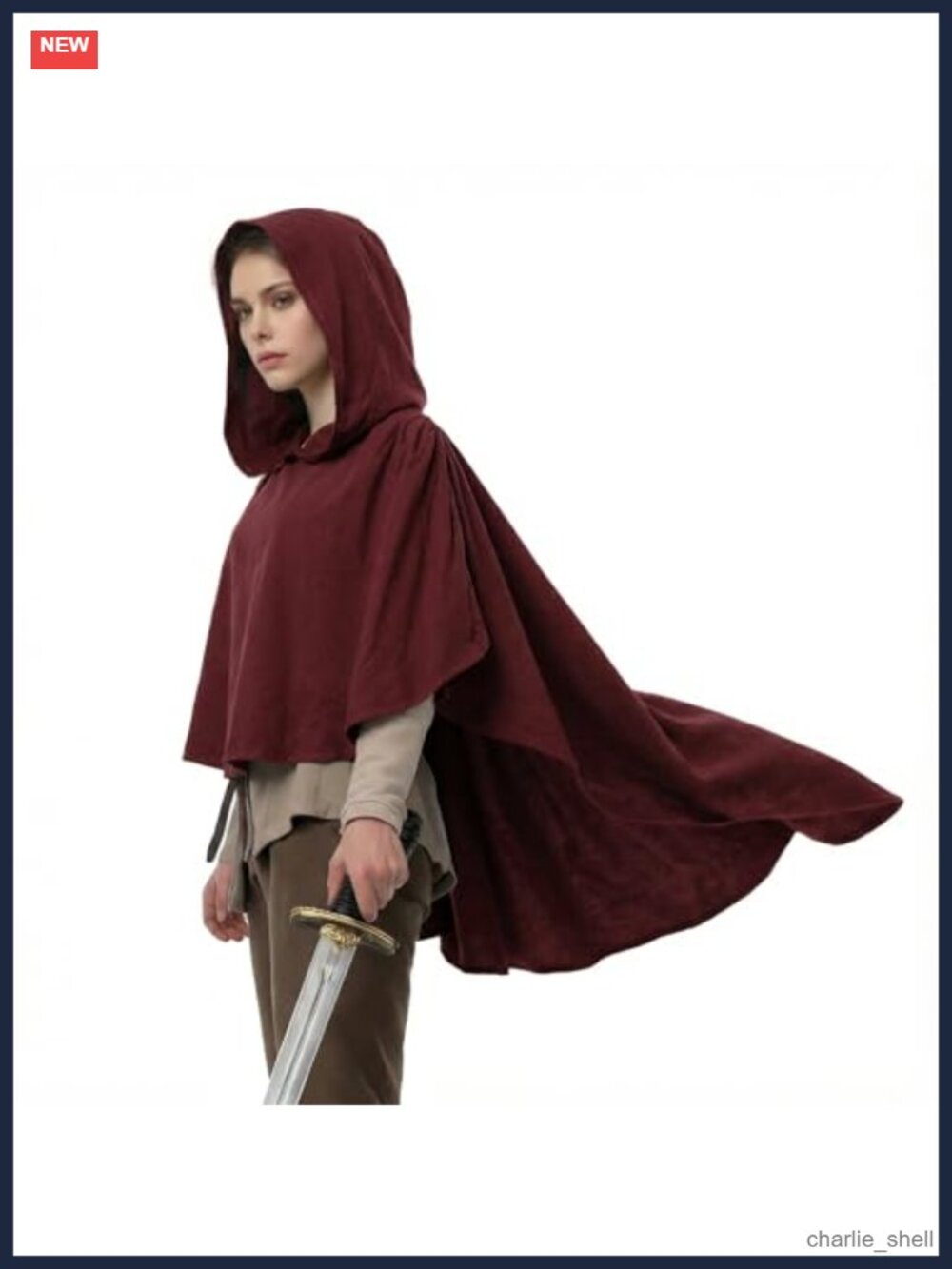 Medieval Hooded Cowl Post Apocalyptic Shawl Renaissance Cape Robe
